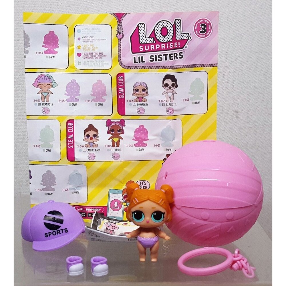 LOL Series 3 Wave 1 Lil Sisters Lil Sprints Complete Doll w/ Accessories & Ball
